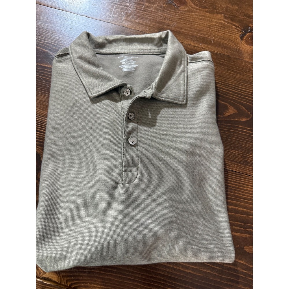 Van Heusen Studio Mens XXL Slim Fit Polo Shirt Brown Short Sleeve Pique